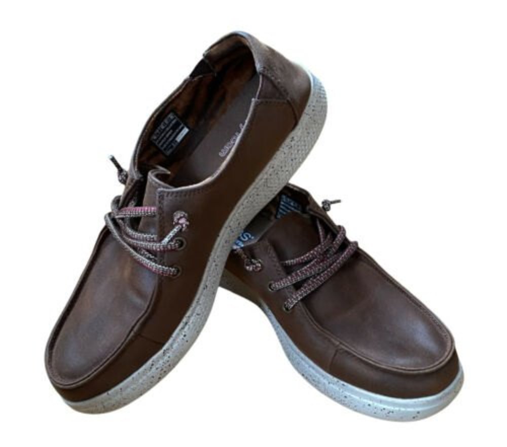 EUC Women's Brown Skechers BOBS Memory Foam Boat Shoes Size 10 Sandbar Social